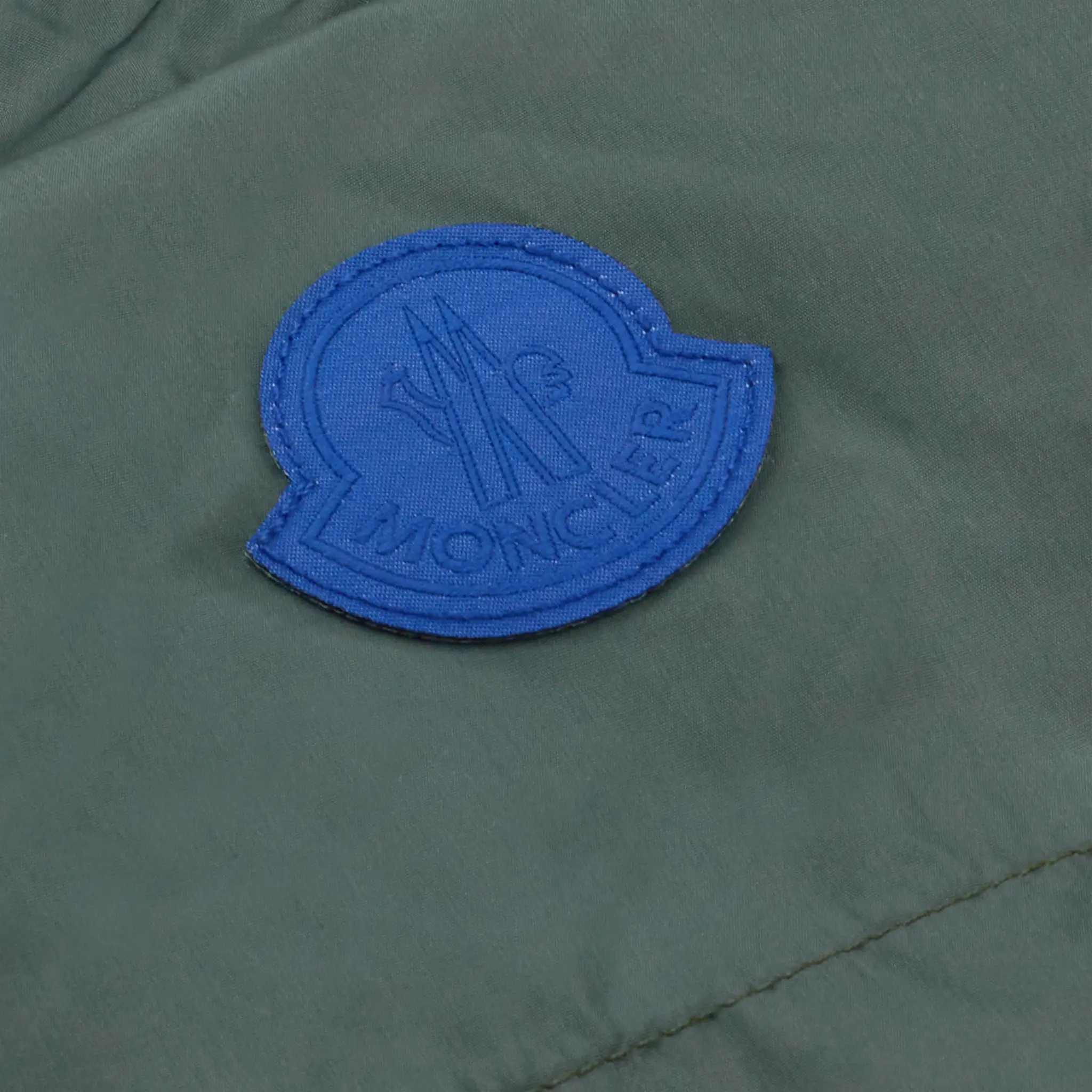 Moncler Logo Patch Green Swim Shorts