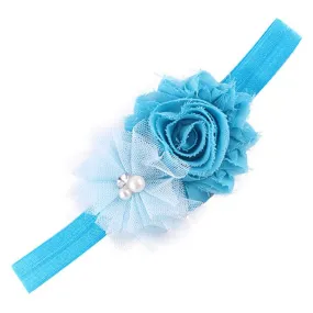 New stylish Baby Hair Soft Mesh Flower Pearl Combination Belt