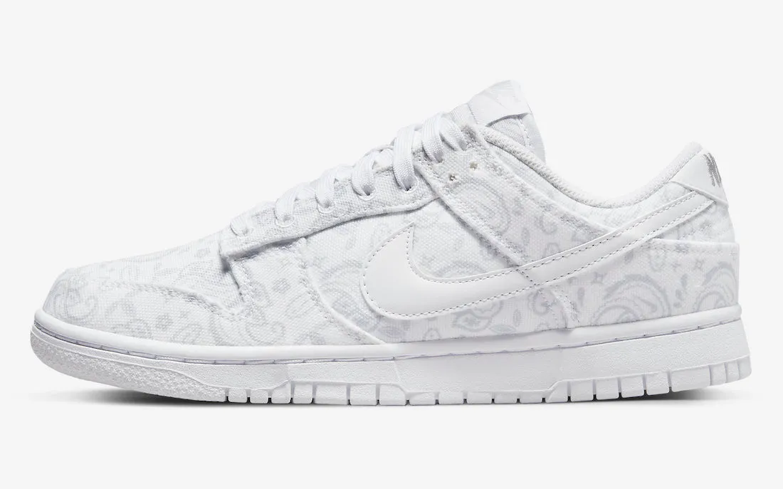 Nike SB Dunk Low White Paisley Grey Fog Shoes DJ9955-100