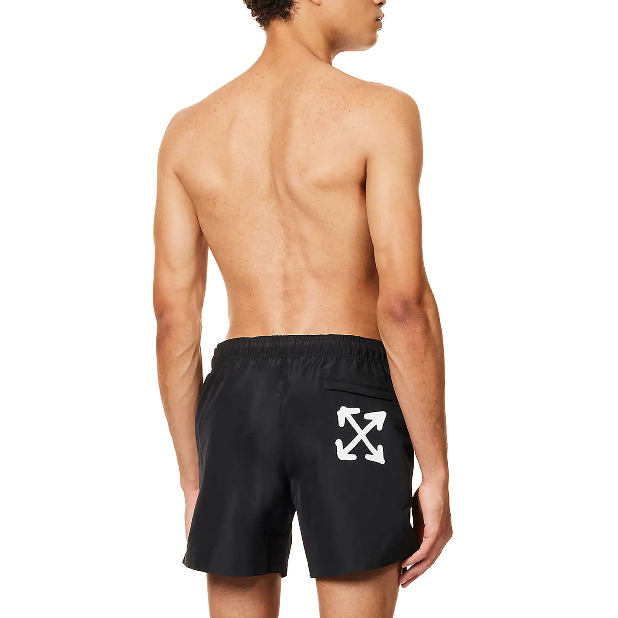 Off-White Carlos Arrows Logo Black Swim Shorts