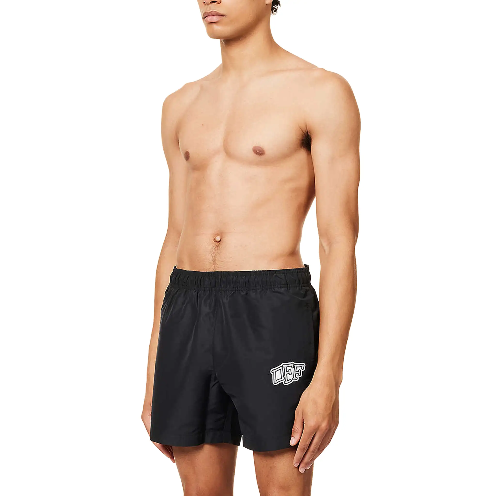 Off-White Carlos Arrows Logo Black Swim Shorts