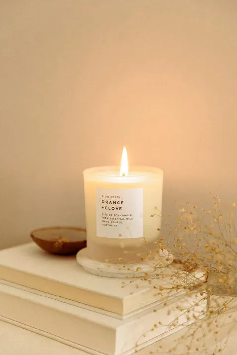 Orange + Clove Frosted Candle