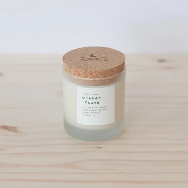 Orange + Clove Frosted Candle