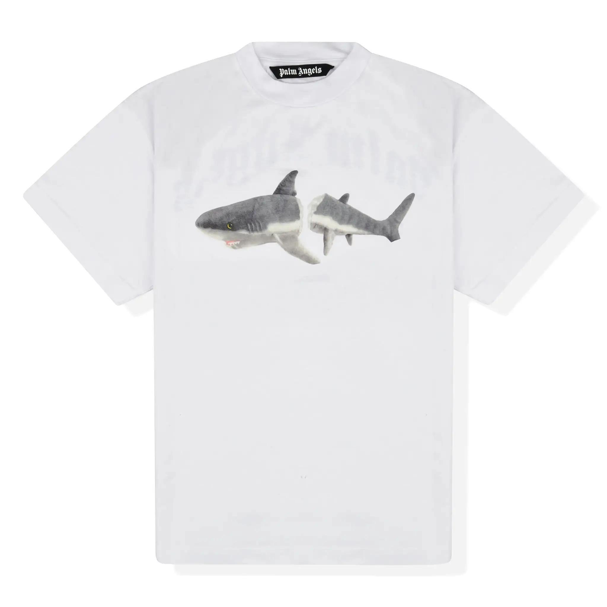 Palm Angels Shark Print White T Shirt