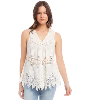 Petite Size Embroidered Lace Top