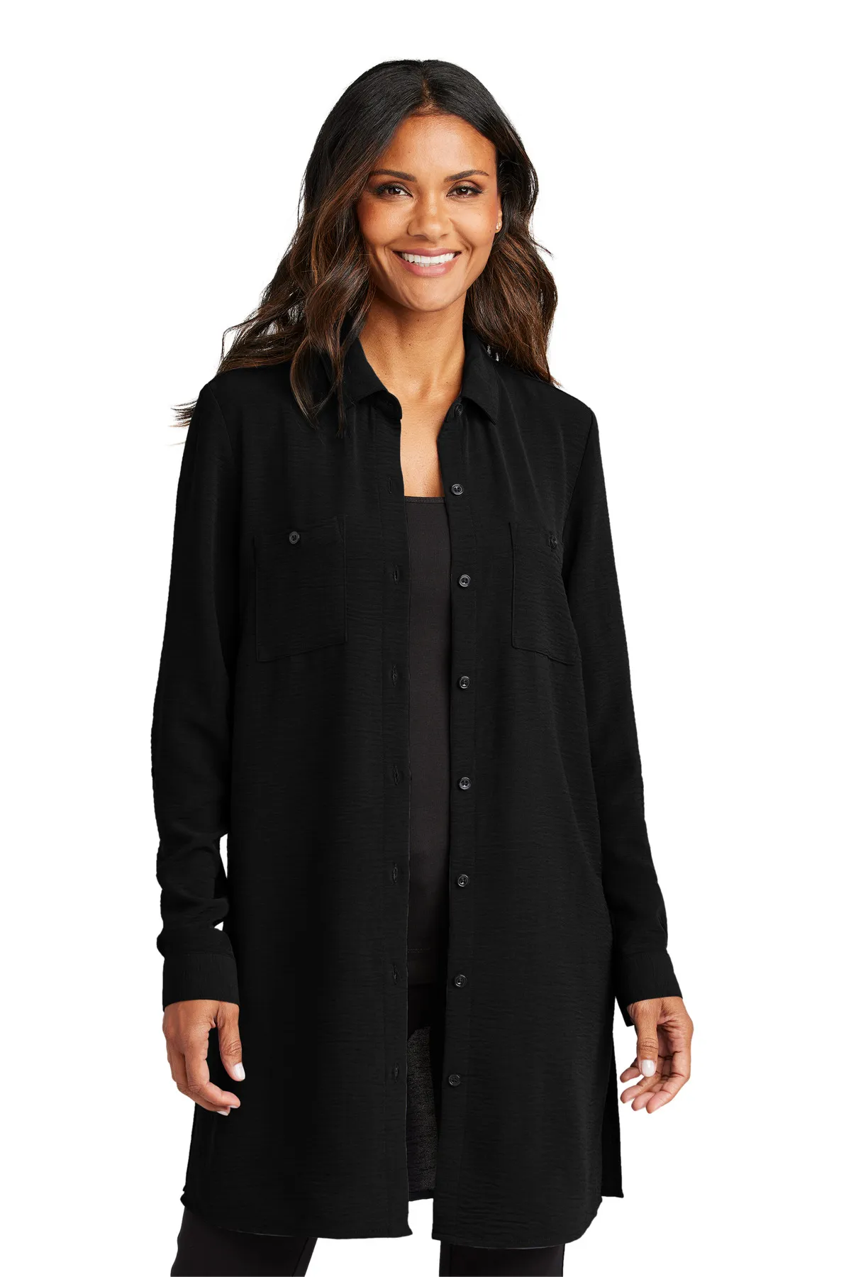 Port Authority Clothing LW715 Port Authority Ladies Textured Crepe Long Tunic SKU: LW715