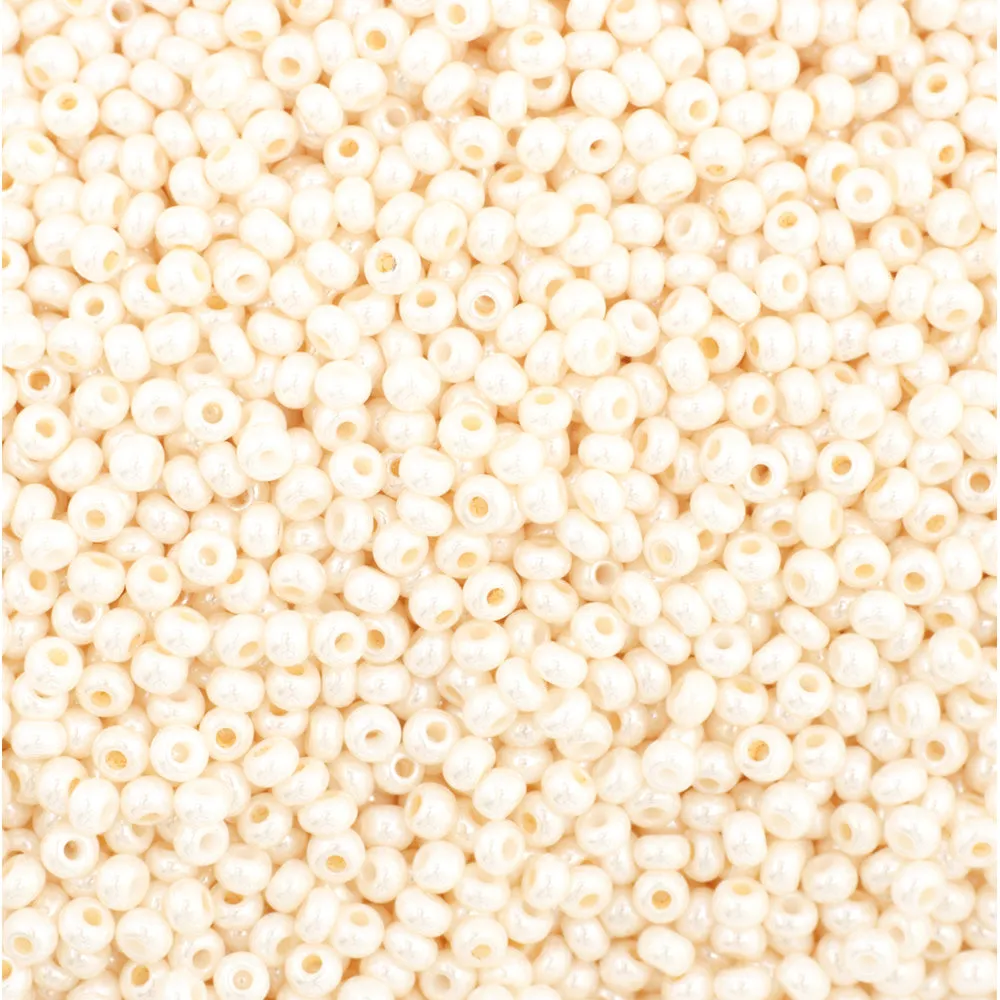 Preciosa Czech Glass, 11/0 Round Seed Bead, Opaque Eggshell Pearl (1 Tube)