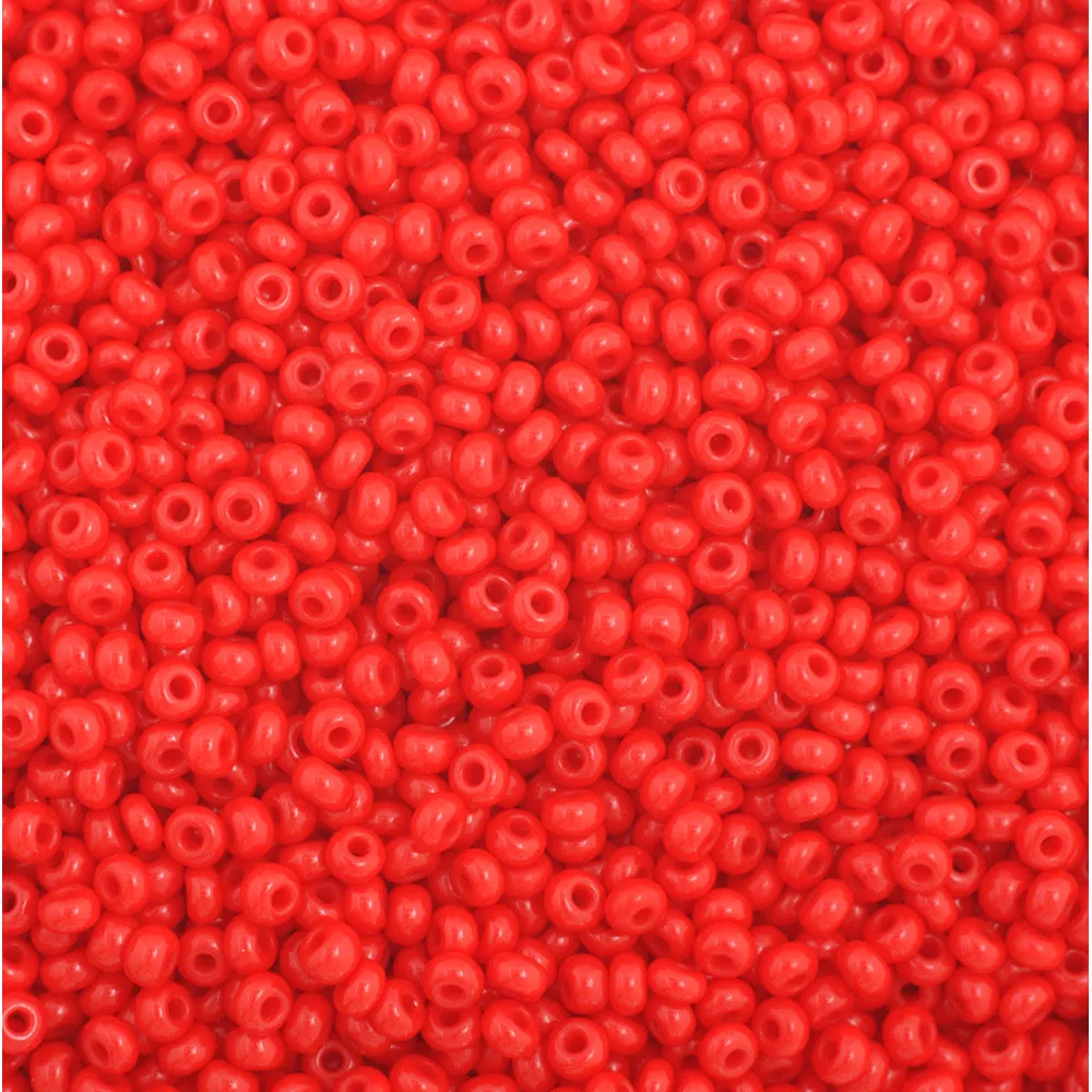 Preciosa Czech Glass, 11/0 Round Seed Bead, Opaque Medium Red (1 Tube)