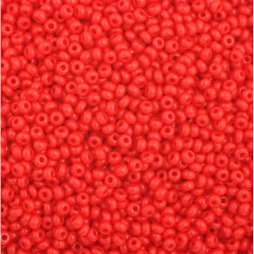 Preciosa Czech Glass, 11/0 Round Seed Bead, Opaque Medium Red (1 Tube)