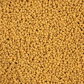 Preciosa Czech Glass, 11/0 Round Seed Bead, PermaLux Dyed Chalk Yellow-Brown - Matte (1 Tube)