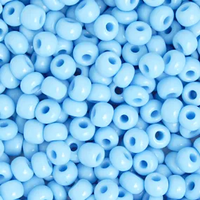 Preciosa Czech Glass, 2/0 Round Pony Seed Bead, Opaque Light Blue (1 Tube)