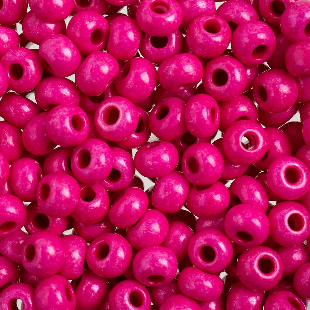 Preciosa Czech Glass, 2/0 Round Pony Seed Bead, Terra Intensive Pink (1 Tube)