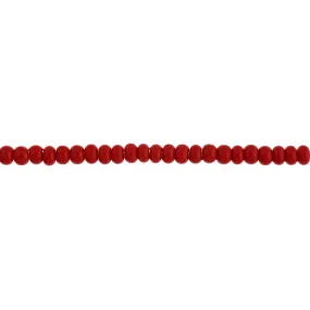 Preciosa Czech Glass, 6/0 Round Pony Seed Bead, Opaque Medium Red (1 Tube)