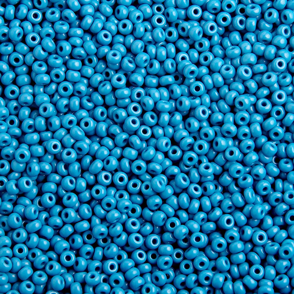 Preciosa Czech Glass, 6/0 Round Pony Seed Bead, Opaque Medium/Dark Blue (1 Tube)