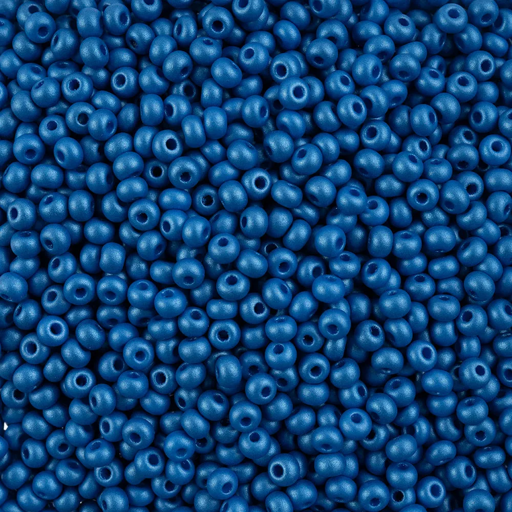 Preciosa Czech Glass, 6/0 Round Pony Seed Bead, PermaLux Dyed Chalk Blue (1 Tube)