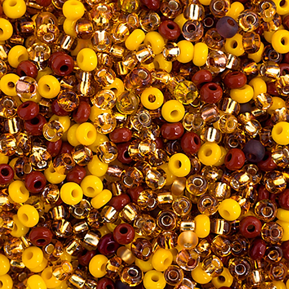 Preciosa Czech Glass, 8/0 Seed Bead, Multi Yellow Mix (1 Tube)