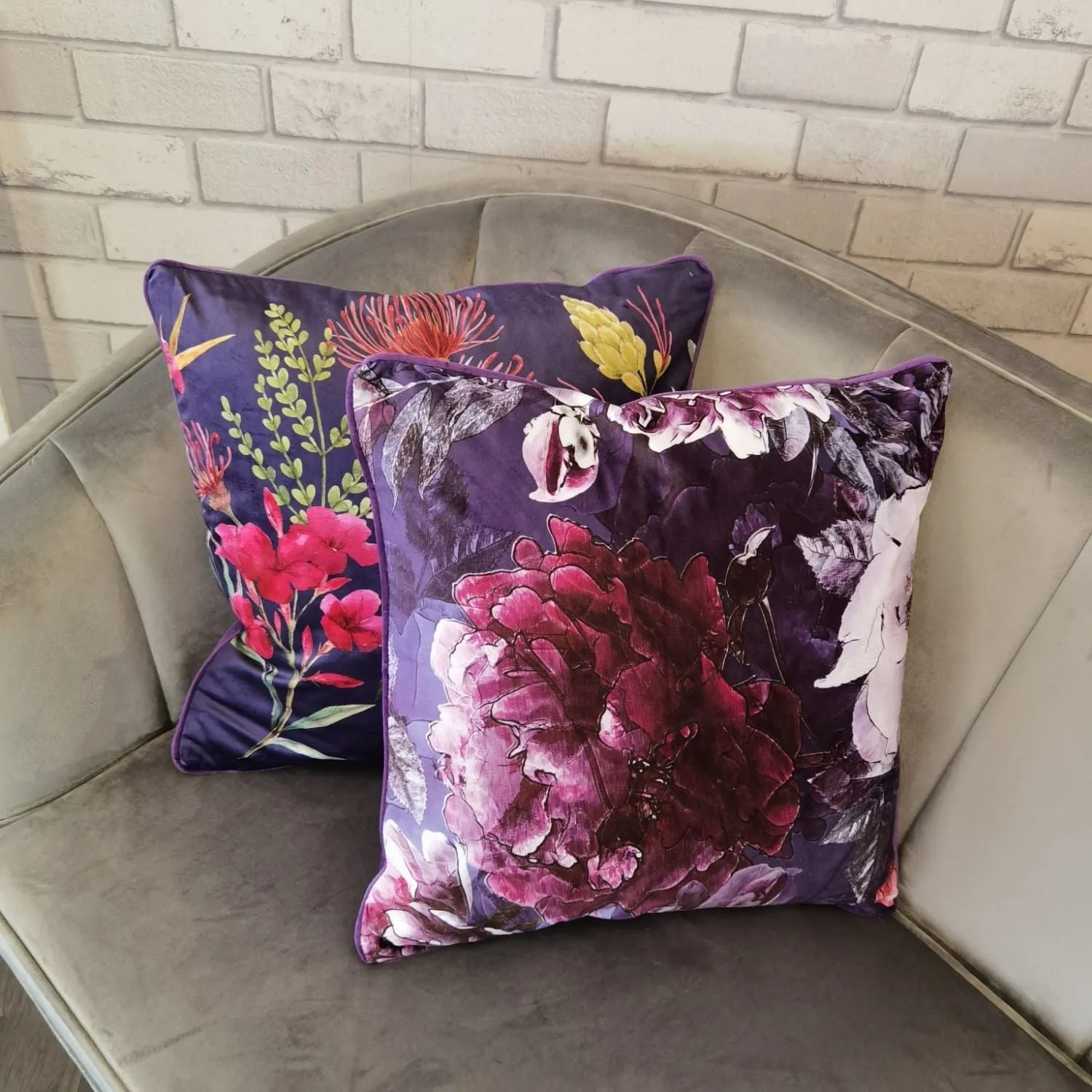 Printed Piped Cushion - 18x18''