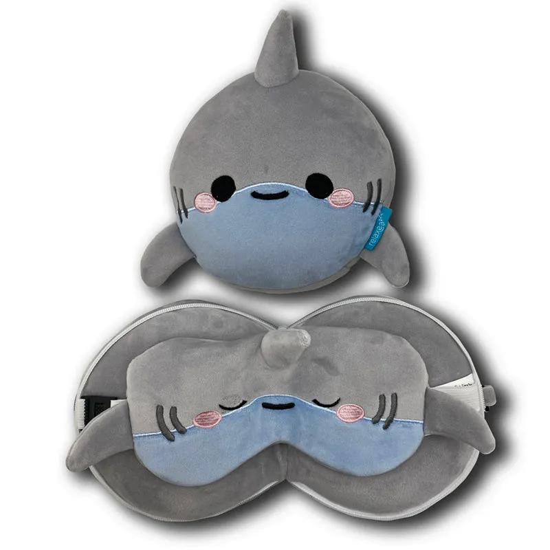 Relaxeazzz Travel Pillow & Eye Mask  - Gus the Shark CUSH356