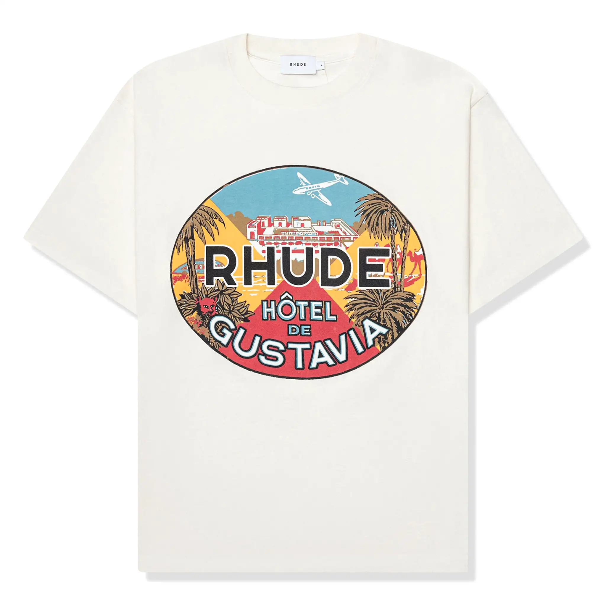 Rhude Hotel De Gustavia Vintage White T Shirt