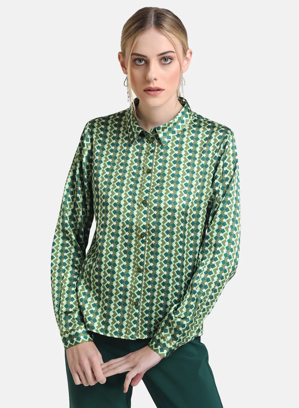 Satin Classic Printed Shirt