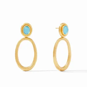 Simone Statement Earring Gold Iridescent Pacific Blue by Julie Vos