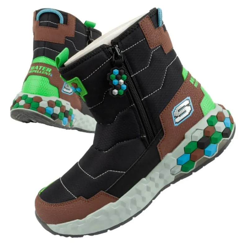 Skechers Jr 402216L/BKBR snow boots brown