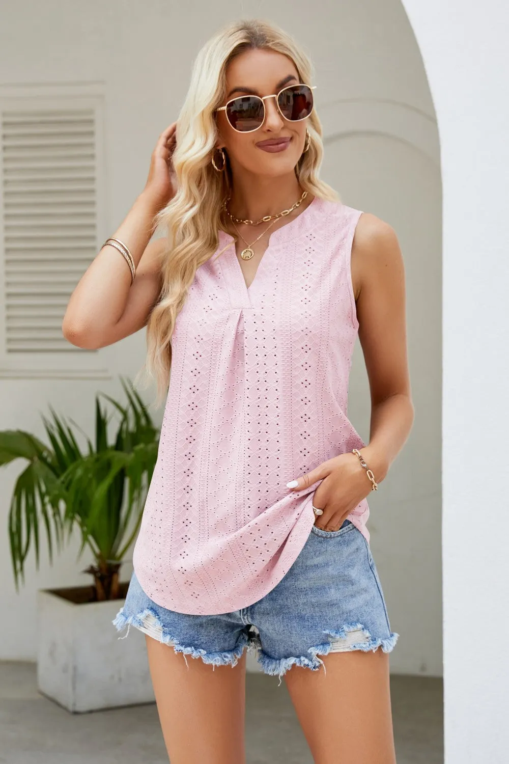 Spring Forward Eyelet Tank