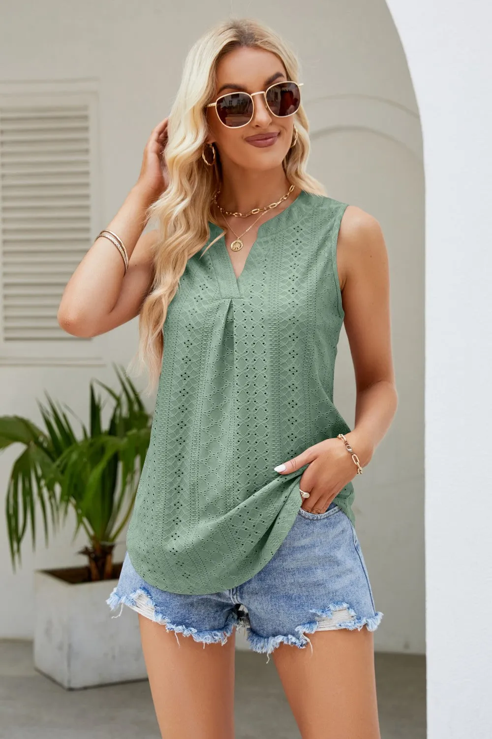 Spring Forward Eyelet Tank