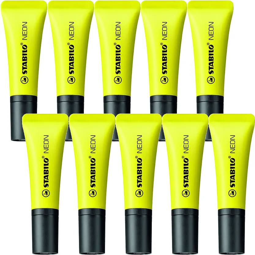 Stabilo Neon Highlighter Yellow Pack 10