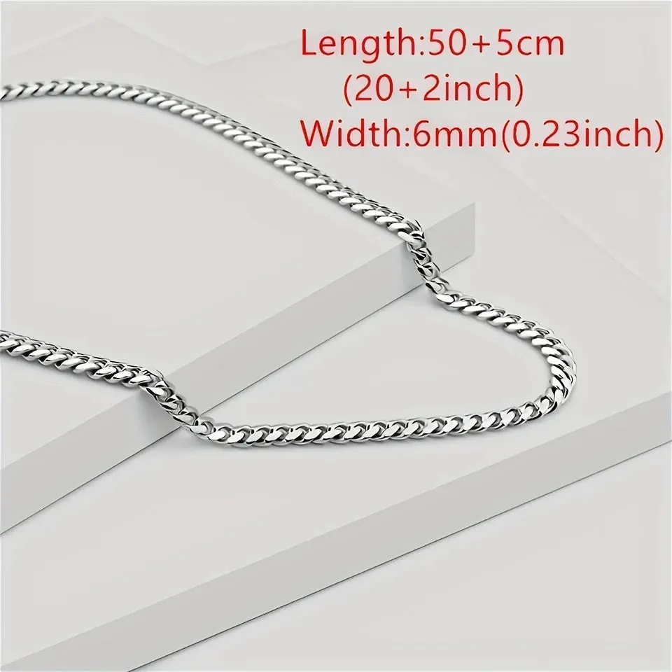 Stainless Steel Cuban Chain Necklace-  Boyfriend Gift