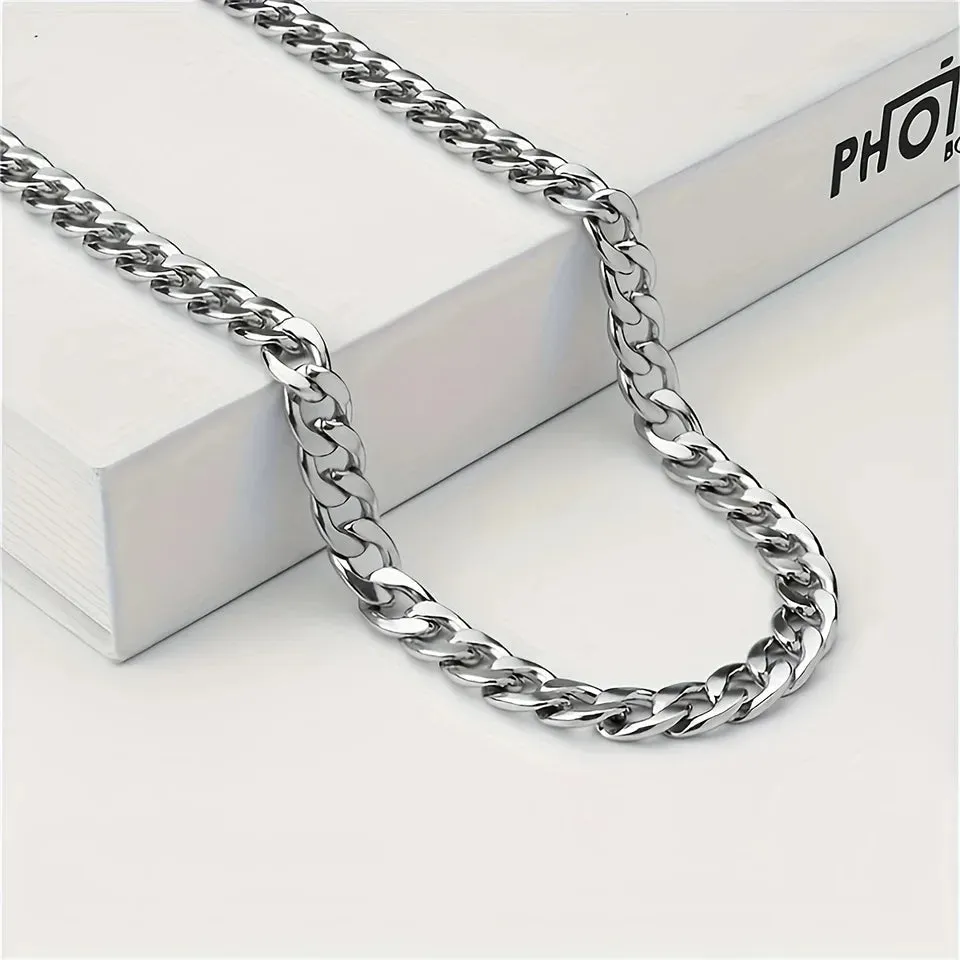 Stainless Steel Cuban Chain Necklace-  Boyfriend Gift