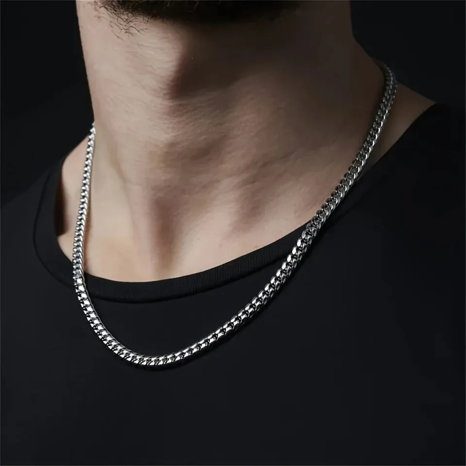 Stainless Steel Cuban Chain Necklace-  Boyfriend Gift