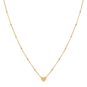 Stainless steel NECKLACE SHARE CLOSED HEART - CHILD - GOLD