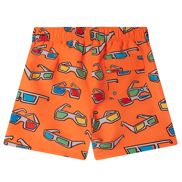 Stella McCartney Child Swim Shorts With Sunglasses Print Orange