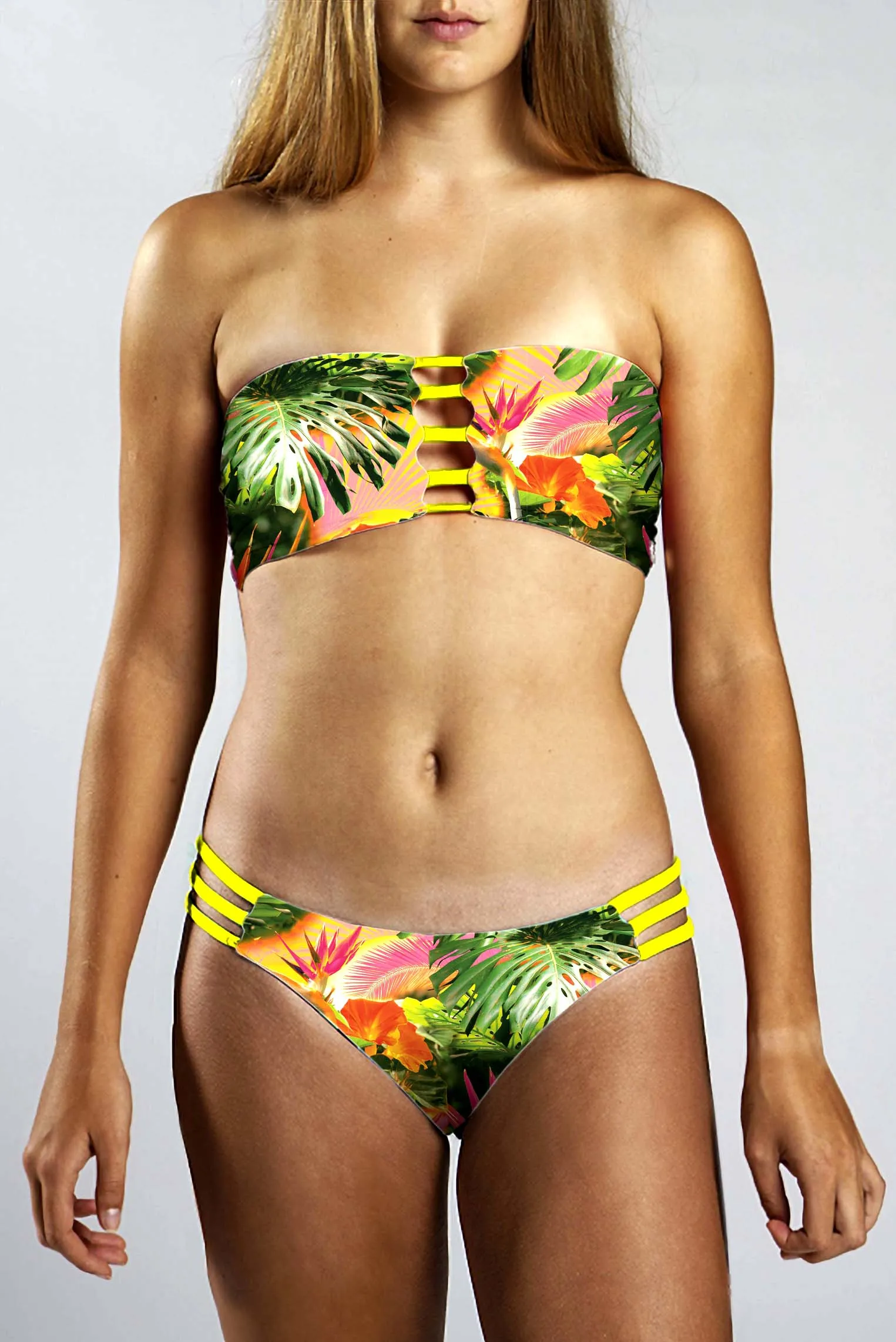 Strappy Bandeau Top - TROPICAL