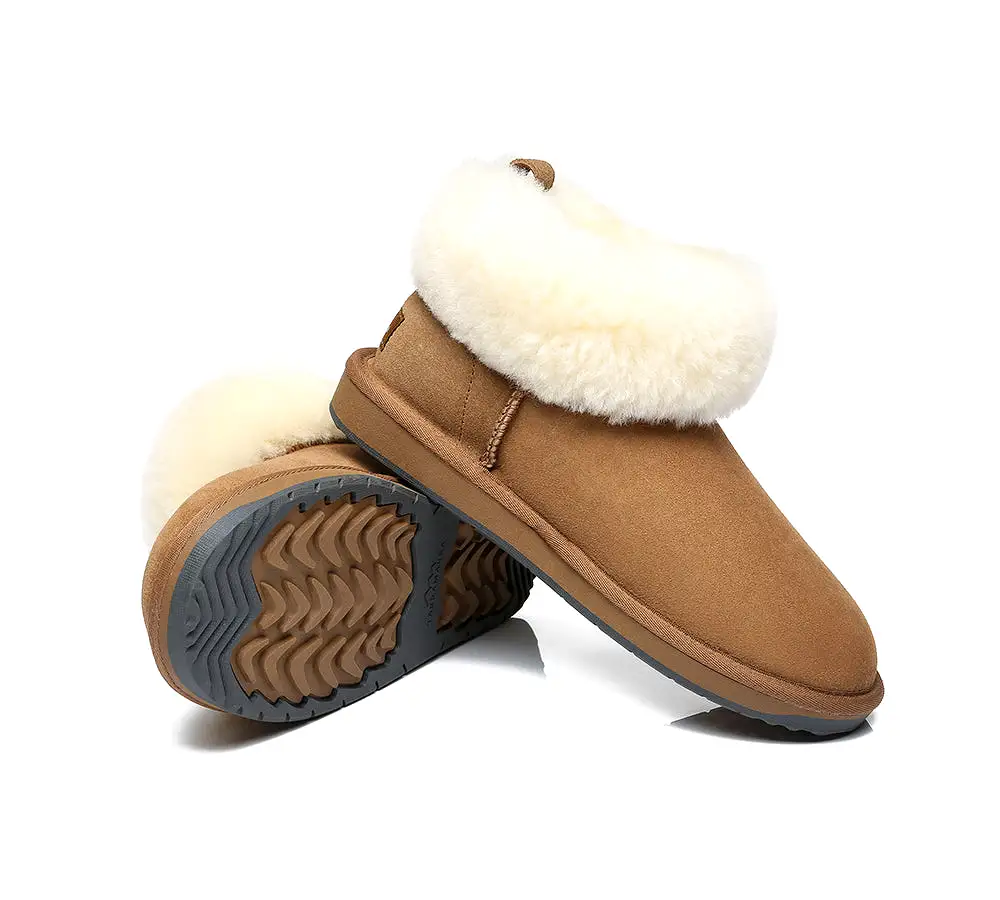 TARRAMARRA Emmy Women Sheepskin Slippers Fluffy Collar