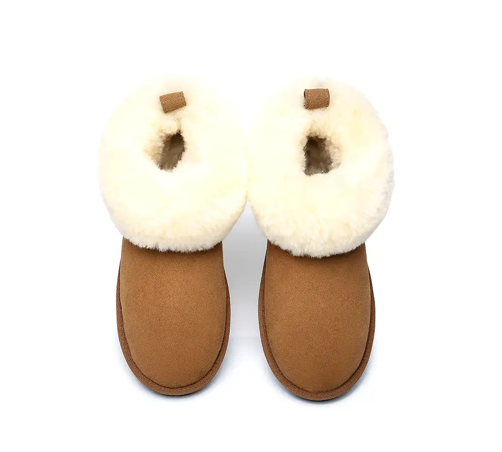 TARRAMARRA Emmy Women Sheepskin Slippers Fluffy Collar