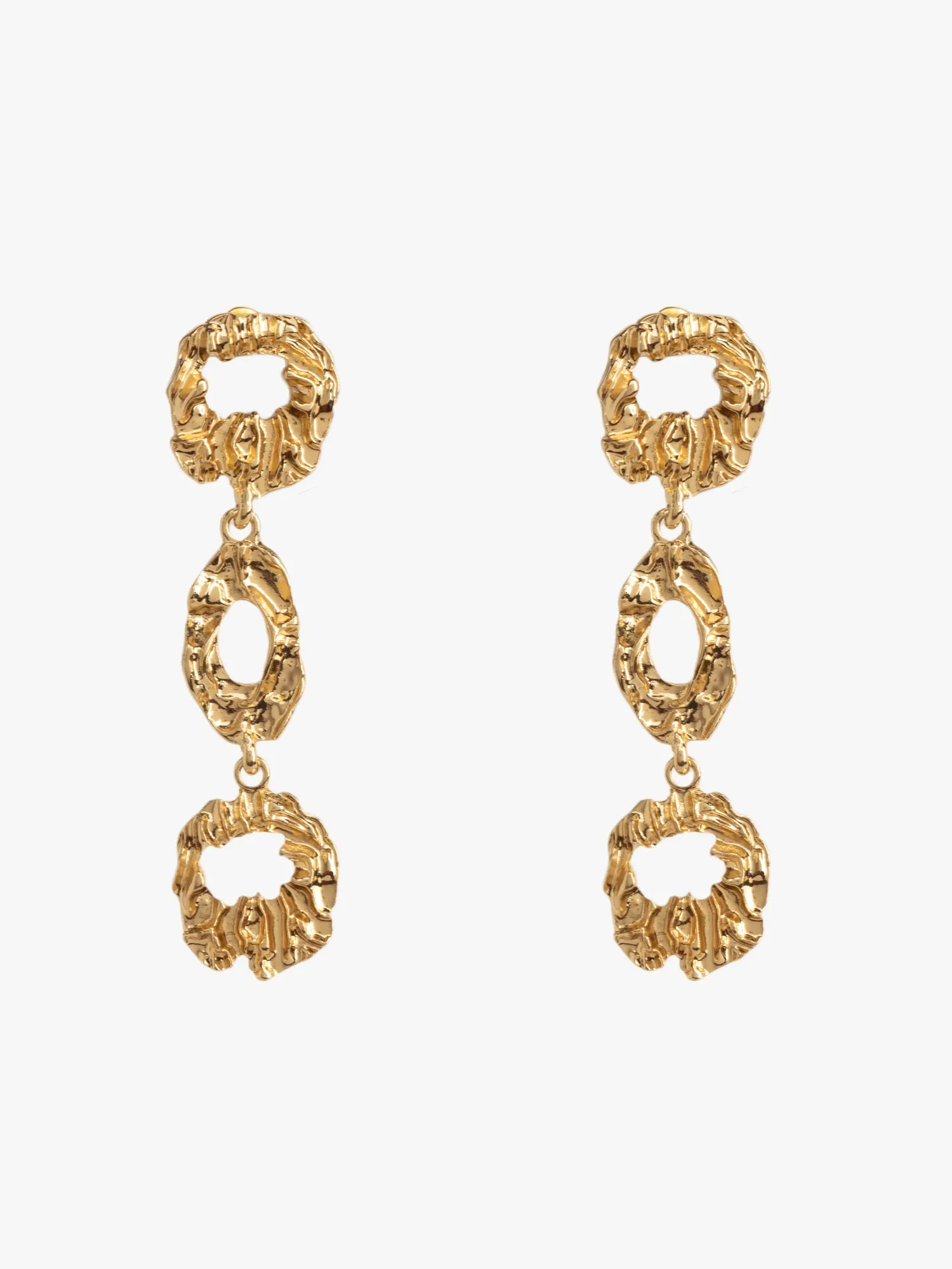 Textured Mettalic Trio Earrings