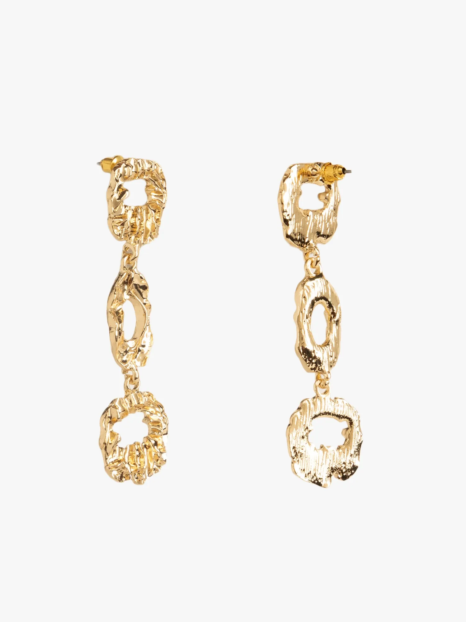 Textured Mettalic Trio Earrings