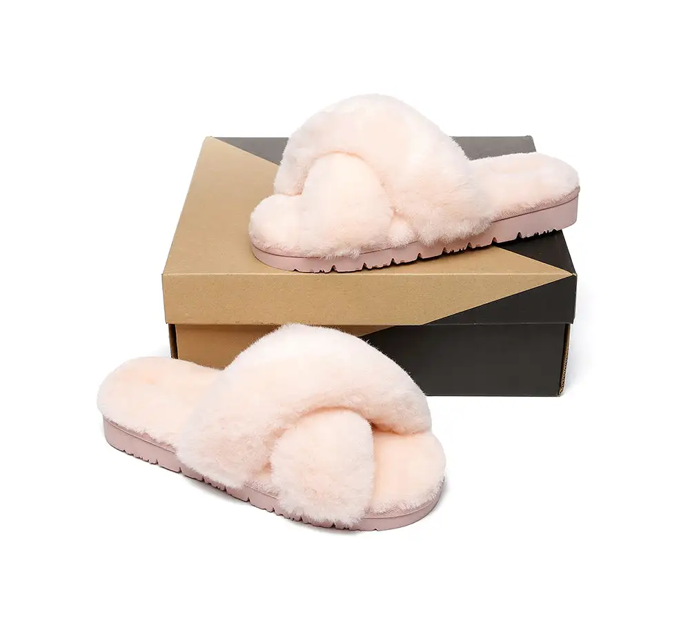 UGG Australian Shepherd Leanna Scuff Women Fluff Cross Slides