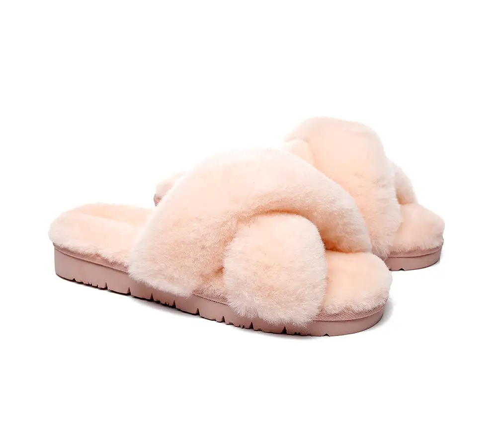 UGG Australian Shepherd Leanna Scuff Women Fluff Cross Slides