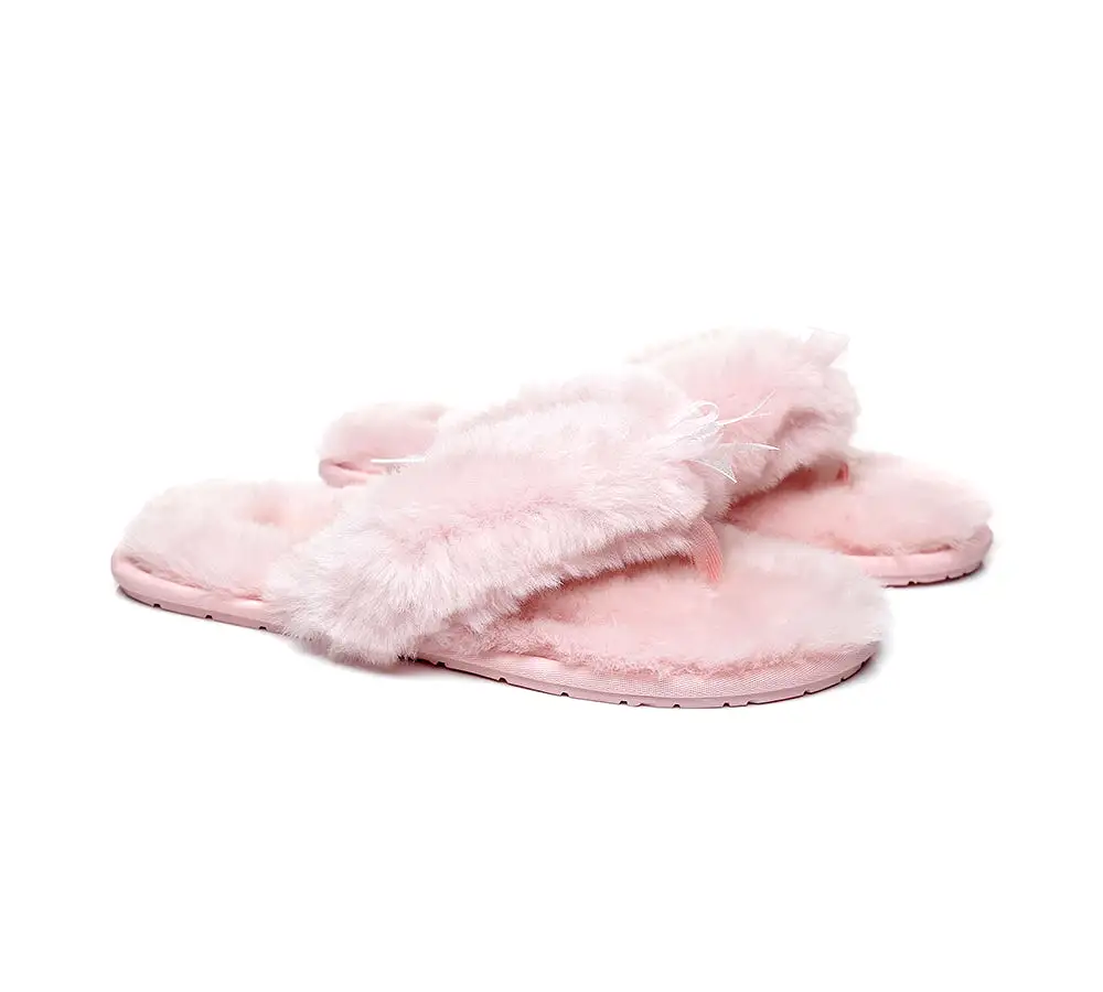 UGG Australian Shepherd Women Fluffy Slides Thongs Cinderella