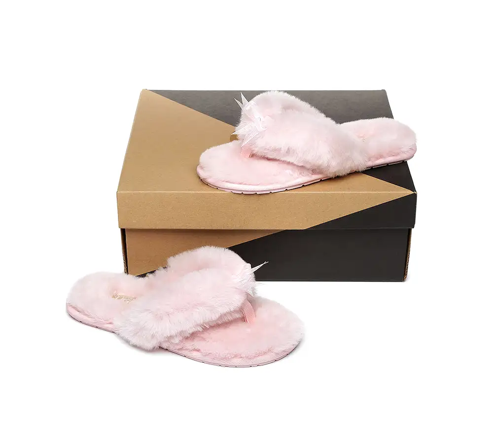 UGG Australian Shepherd Women Fluffy Slides Thongs Cinderella