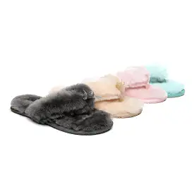 UGG Australian Shepherd Women Fluffy Slides Thongs Cinderella