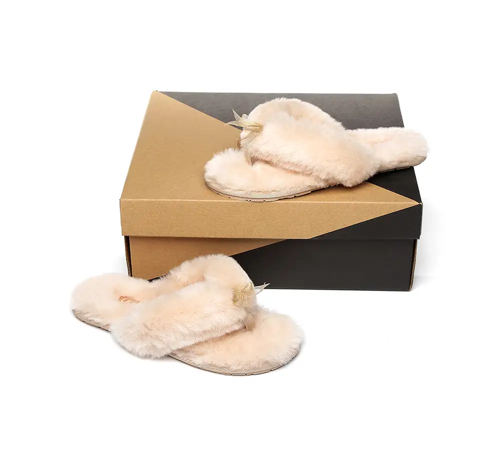 UGG Australian Shepherd Women Fluffy Slides Thongs Cinderella