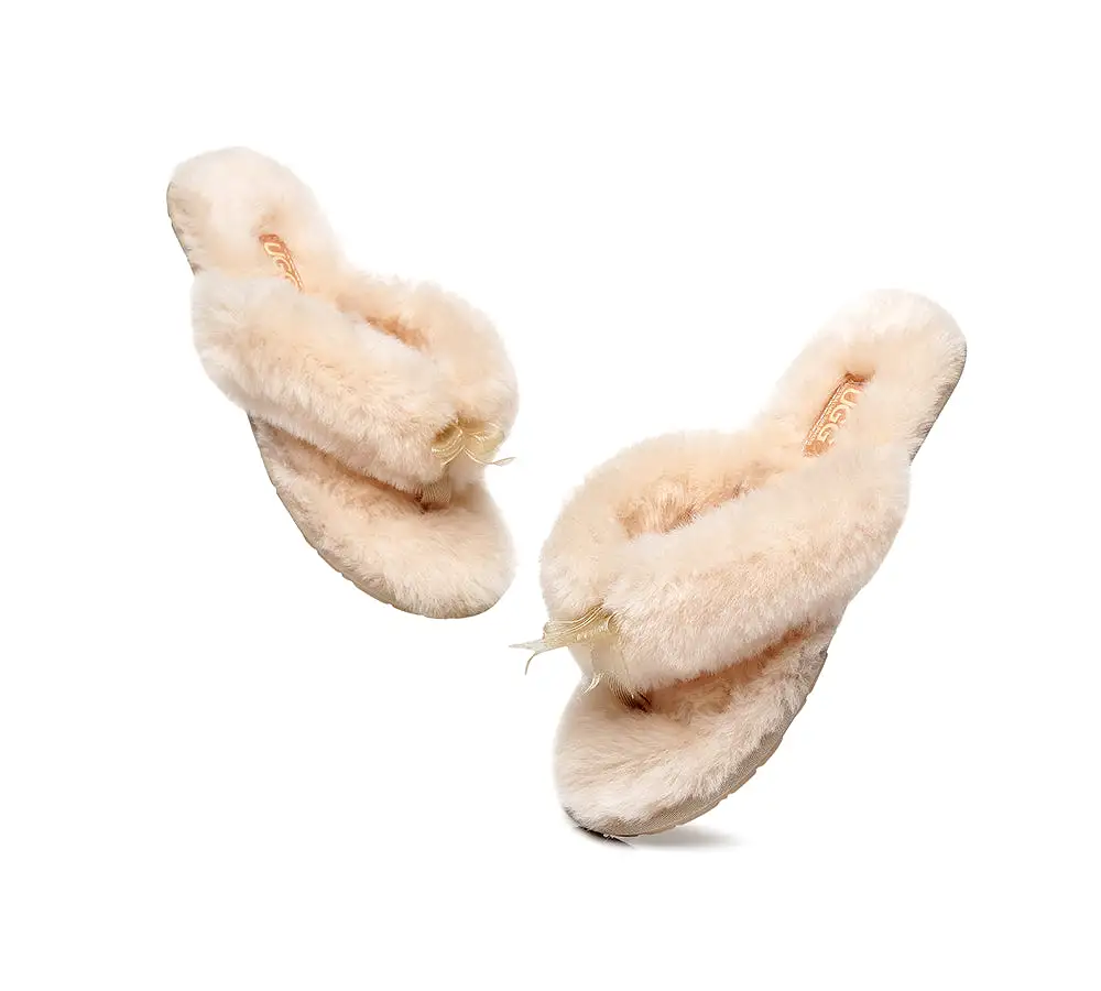 UGG Australian Shepherd Women Fluffy Slides Thongs Cinderella