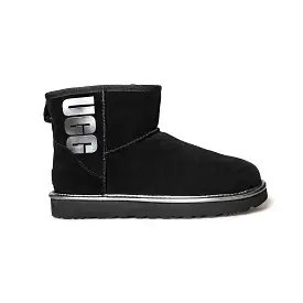 UGG Classic Mini Rubber Logo Black - Women's