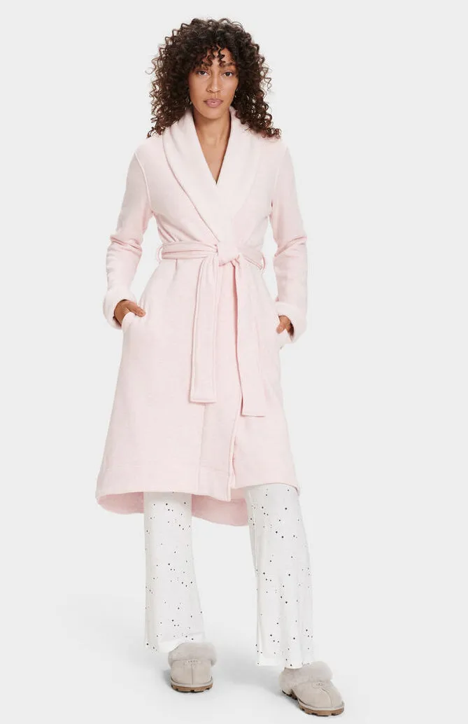 UGG DUFFIELD II Double Knit Fleece Robe in Seashell Pink Heather 