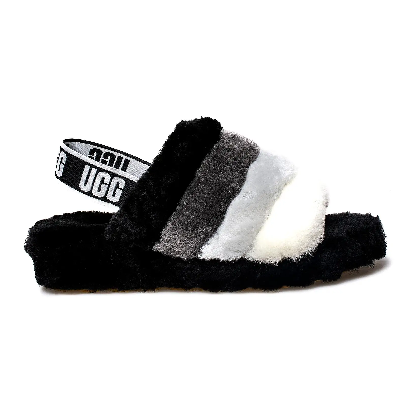 UGG Fluff Yeah Slide Black Multi Sandals - Women's