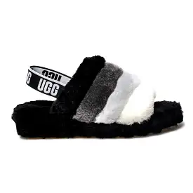 UGG Fluff Yeah Slide Black Multi Sandals - Women's